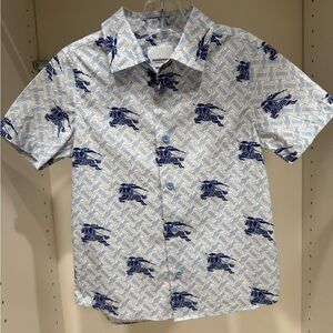 Burberry Blue and White kids button down shirt.